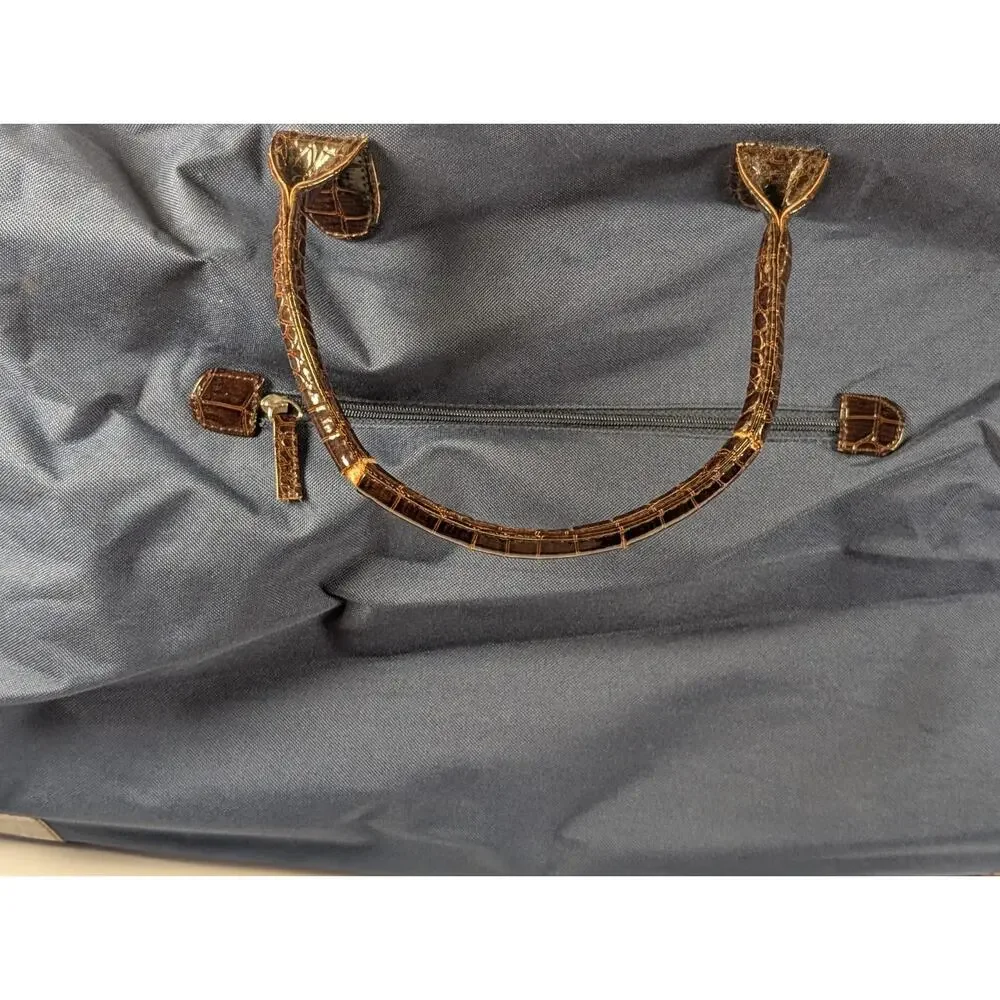 Large Rolling Garment Bag Wheeled Travel Luggage Blue Suit Dress Carry On Tote